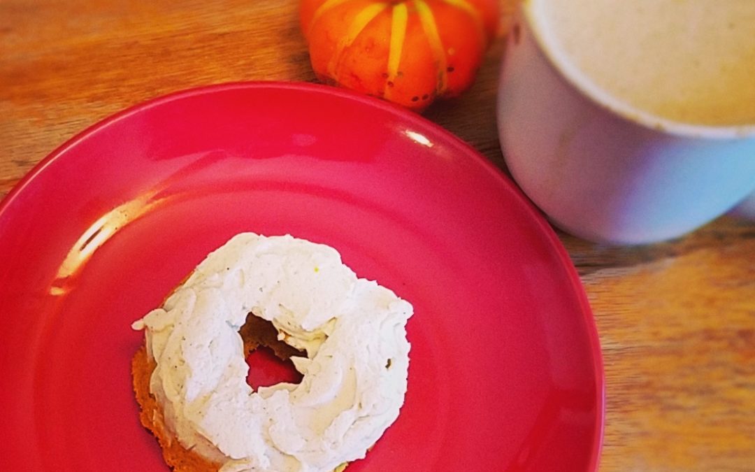 Keto Pumpkin Spice Donuts with Cream Cheese Frosting