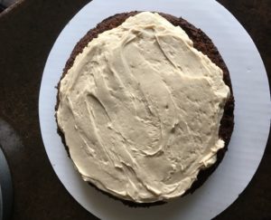 keto chocolate Peanut Butter Frosting Cake